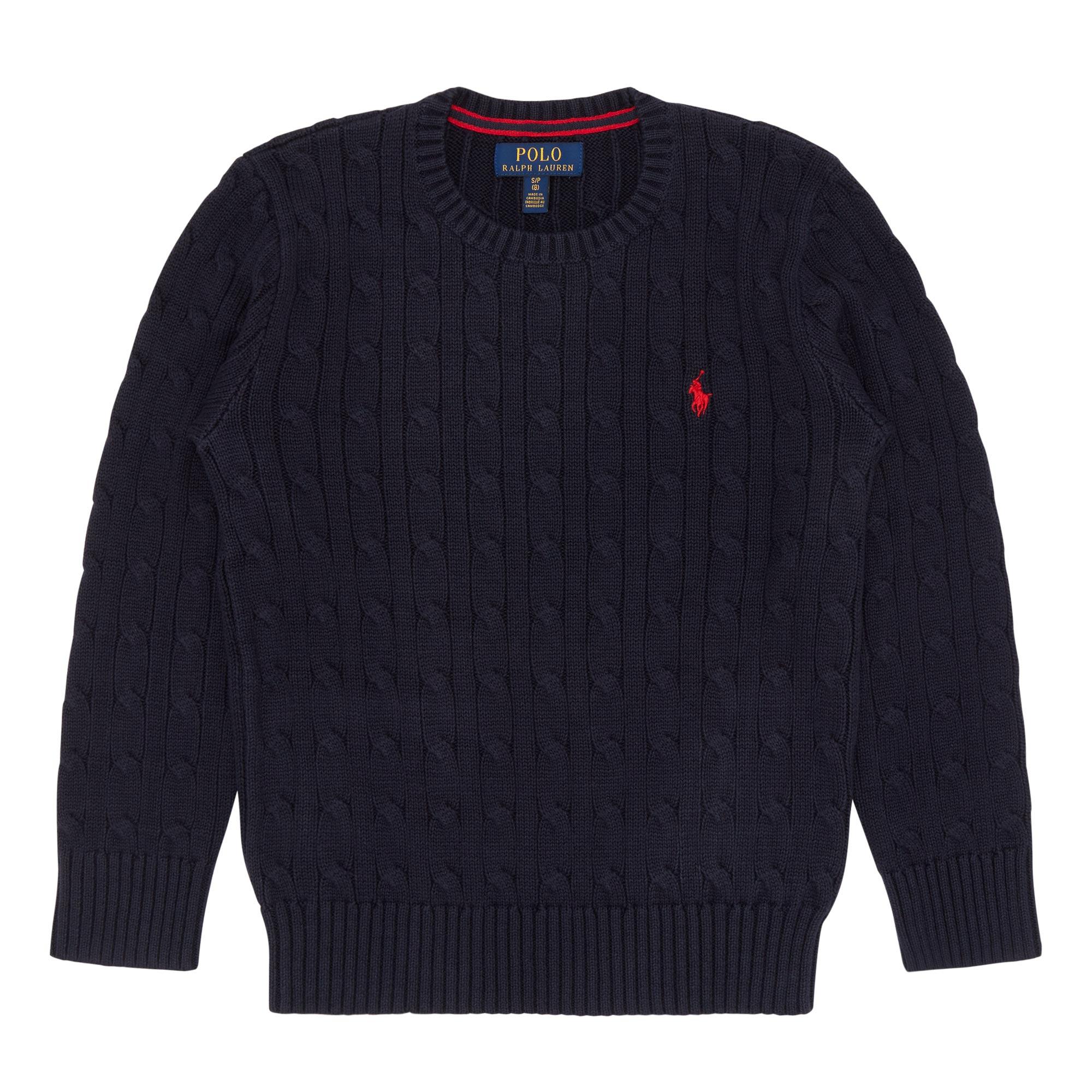 Cable-Knit Logo Sweater